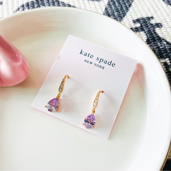 🆕Kate Spade Dainty Crystal Drop Earrings Lilac